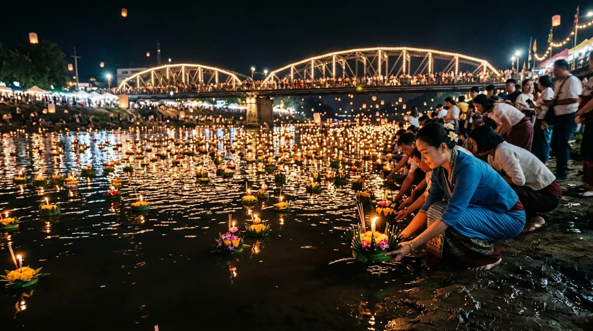 คู่มือเที่ยวยี่เป็งเชียงใหม่ 2569: พิกัดปล่อยโคมฟรีรอบคูเมือง งานลอยกระทง และโรงแรมเดินทางสะดวก